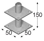 SUPPORTO GIREVOLE PER PILASTRI ARRAS 50X50X5mm M10X150mm ZINCATO A CALDO 1724102087278