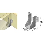 SUPPORTO PER TRAVI IN LEGNO ESTERNO ARRAS 150X160X2mm ZINCATO A CALDO 4741280722249